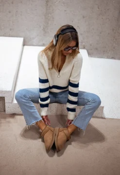 Best Sale Pull Clara - Ecru et bleu - A lignesEasy Clothes Femme Pulls & Gilets