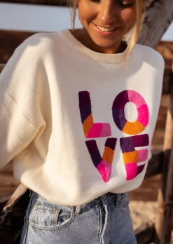 New Pull Écru Kelly - Très Doux - Écritures LoveEasy Clothes Femme Pulls & Gilets