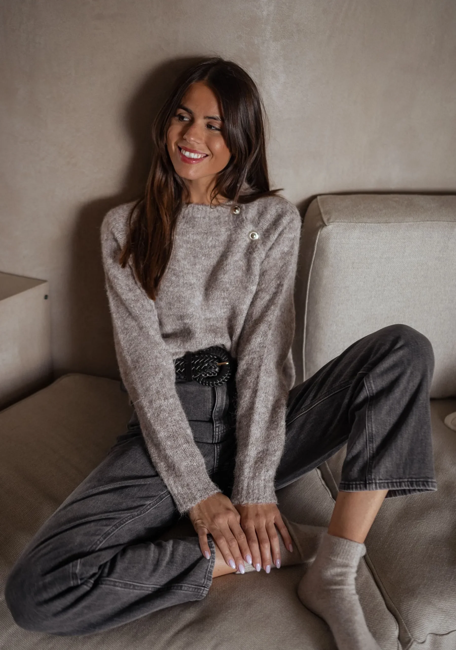 Clearance Pull Domi - beigeEasy Clothes Femme Pulls & Gilets