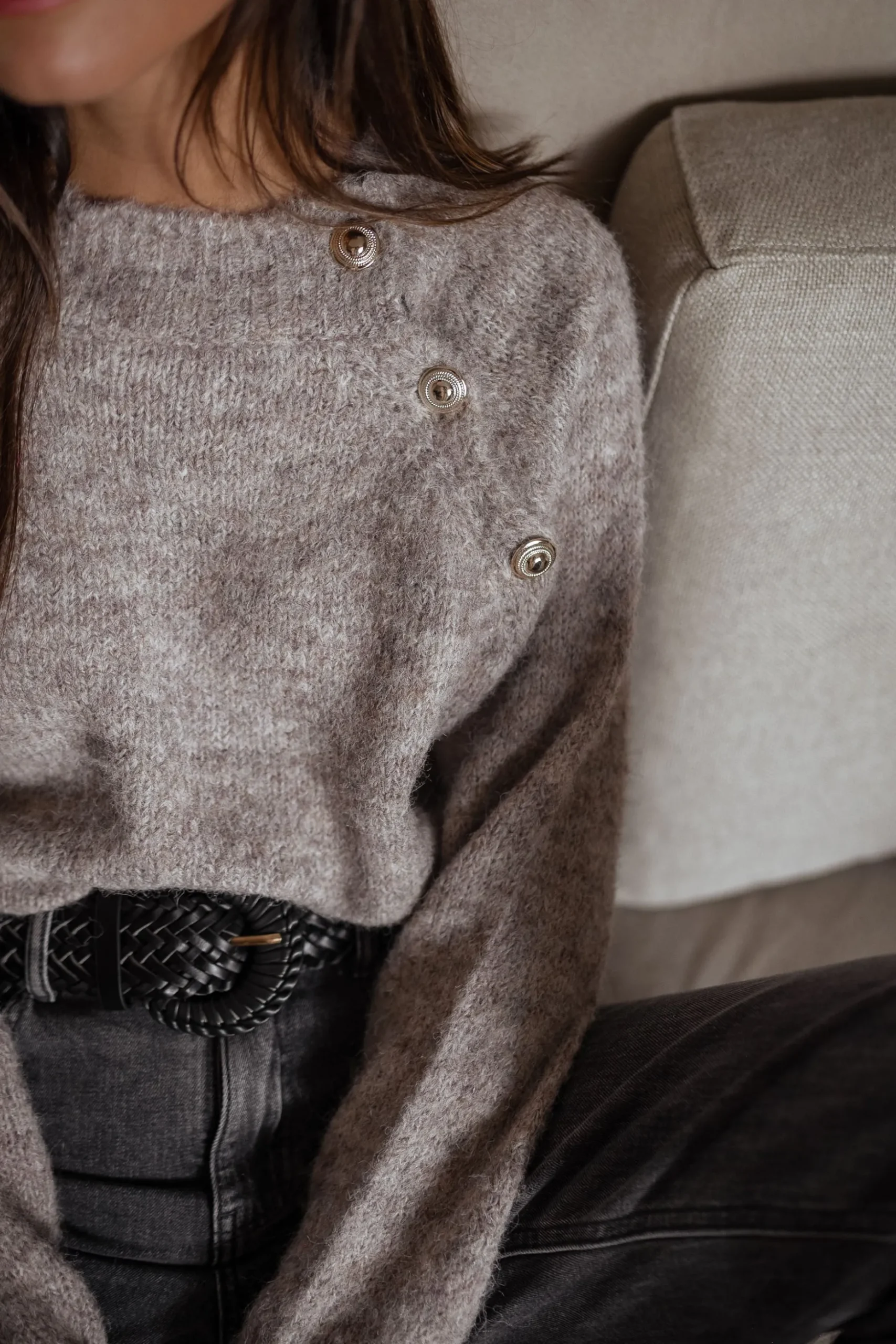 Clearance Pull Domi - beigeEasy Clothes Femme Pulls & Gilets