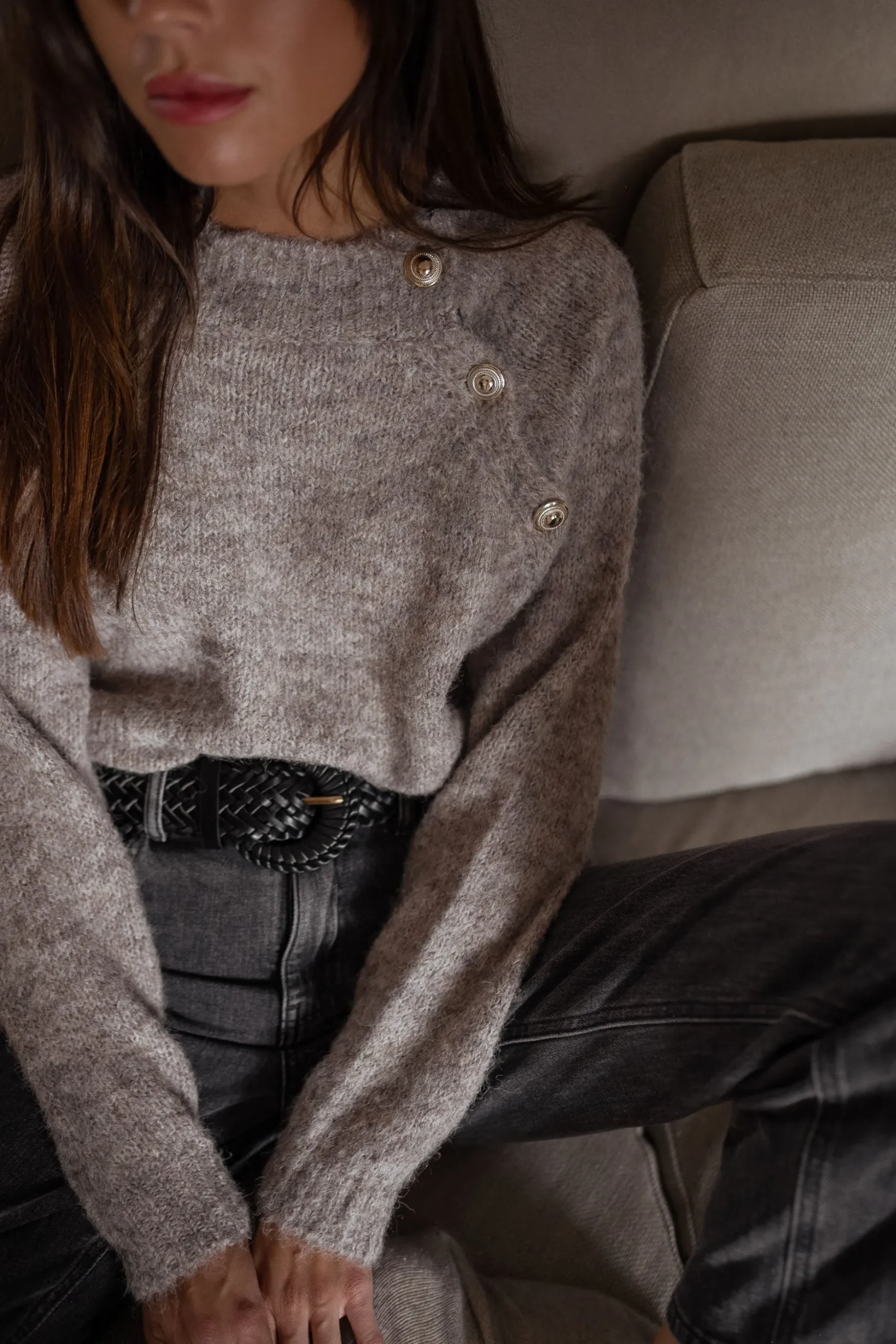 Clearance Pull Domi - beigeEasy Clothes Femme Pulls & Gilets