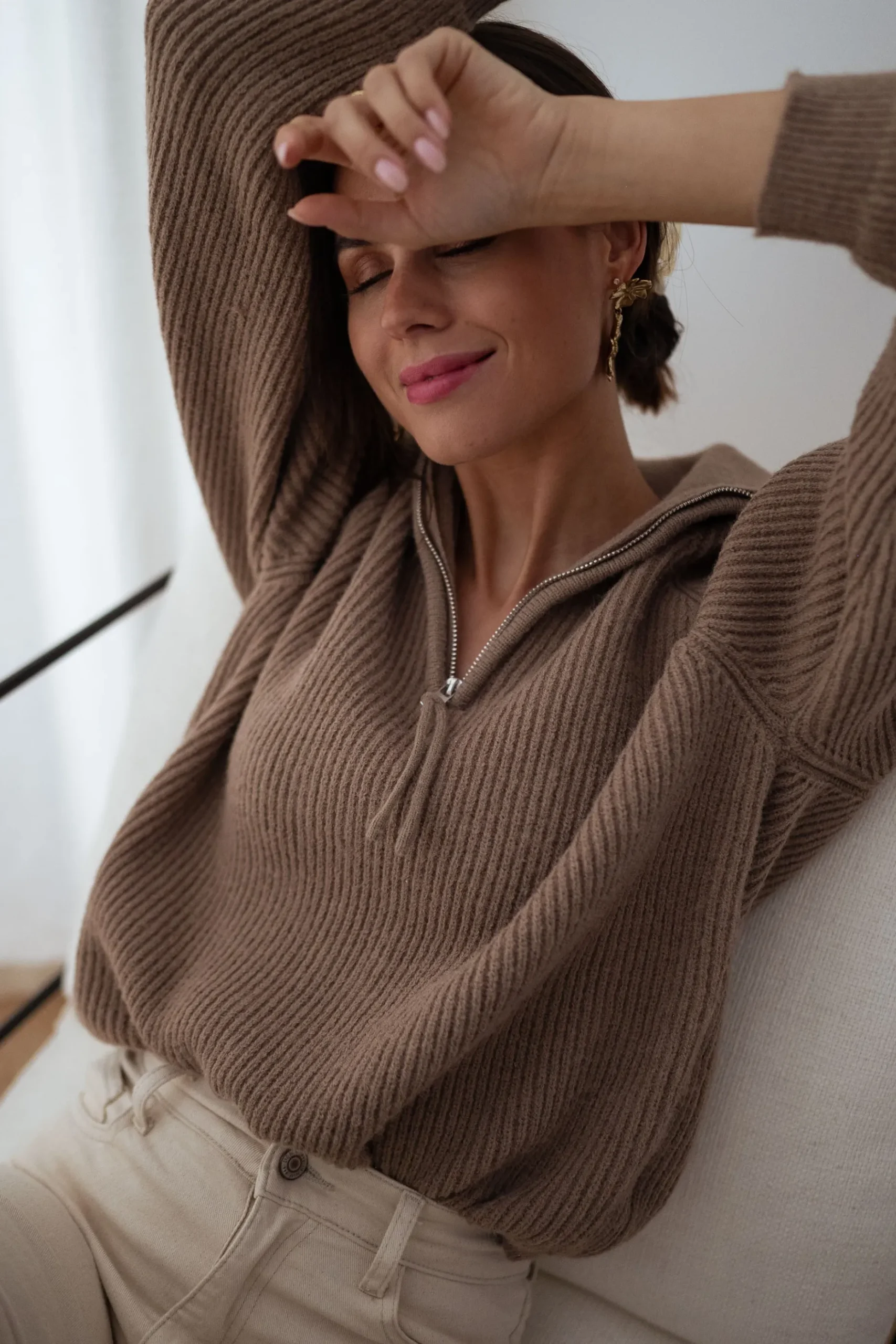 Outlet Pull Eddy - taupeEasy Clothes Femme Pulls & Gilets