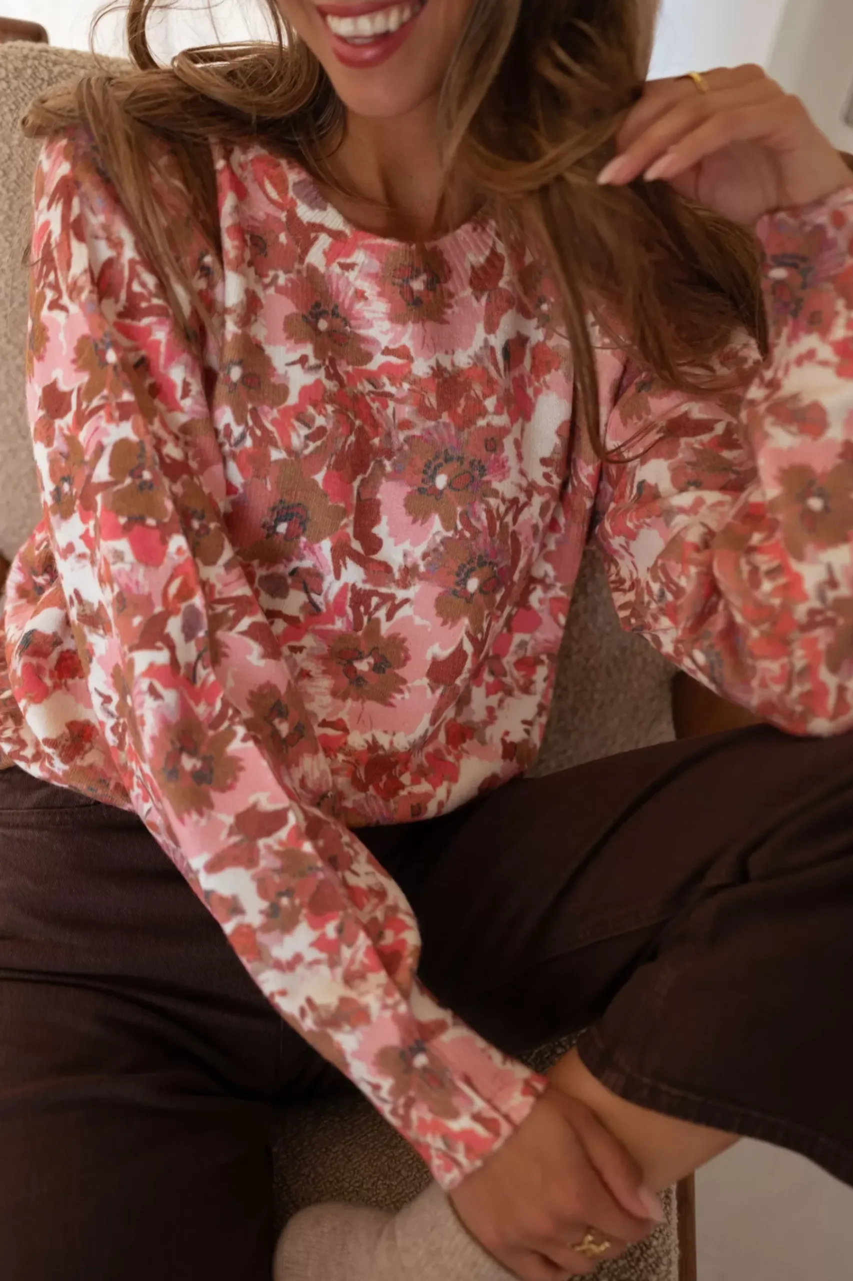 Best Pull Erica - rose à fleursEasy Clothes Femme Pulls & Gilets