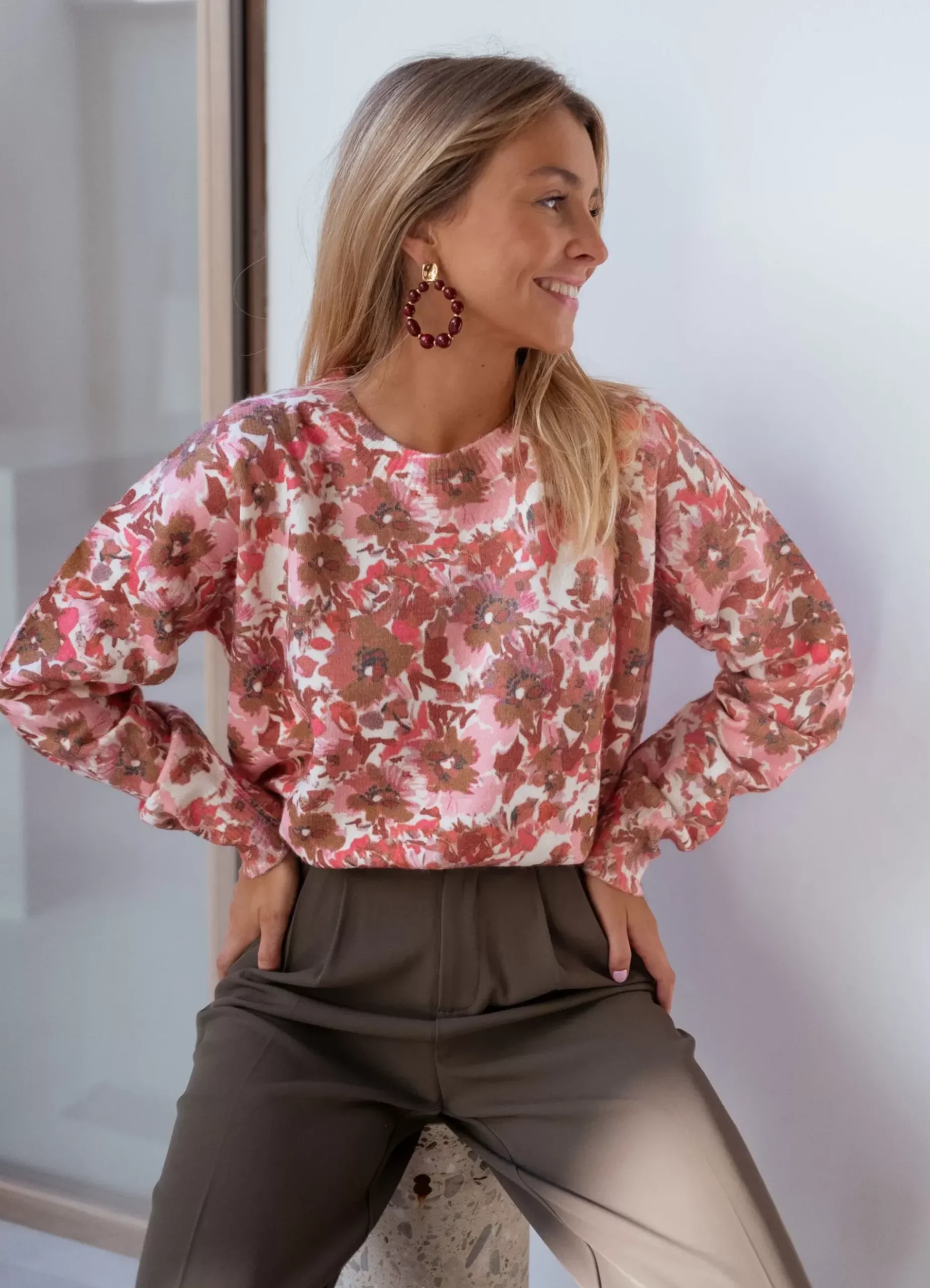 Best Pull Erica - rose à fleursEasy Clothes Femme Pulls & Gilets