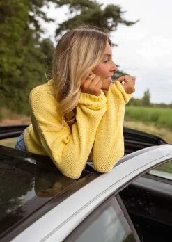 Clearance Pull Frana Jaune - Col Rond - Manches LonguesEasy Clothes Femme Pulls & Gilets