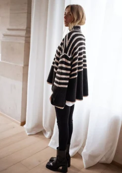 Hot Pull Genna à lignes - noir et écruEasy Clothes Femme Pulls & Gilets