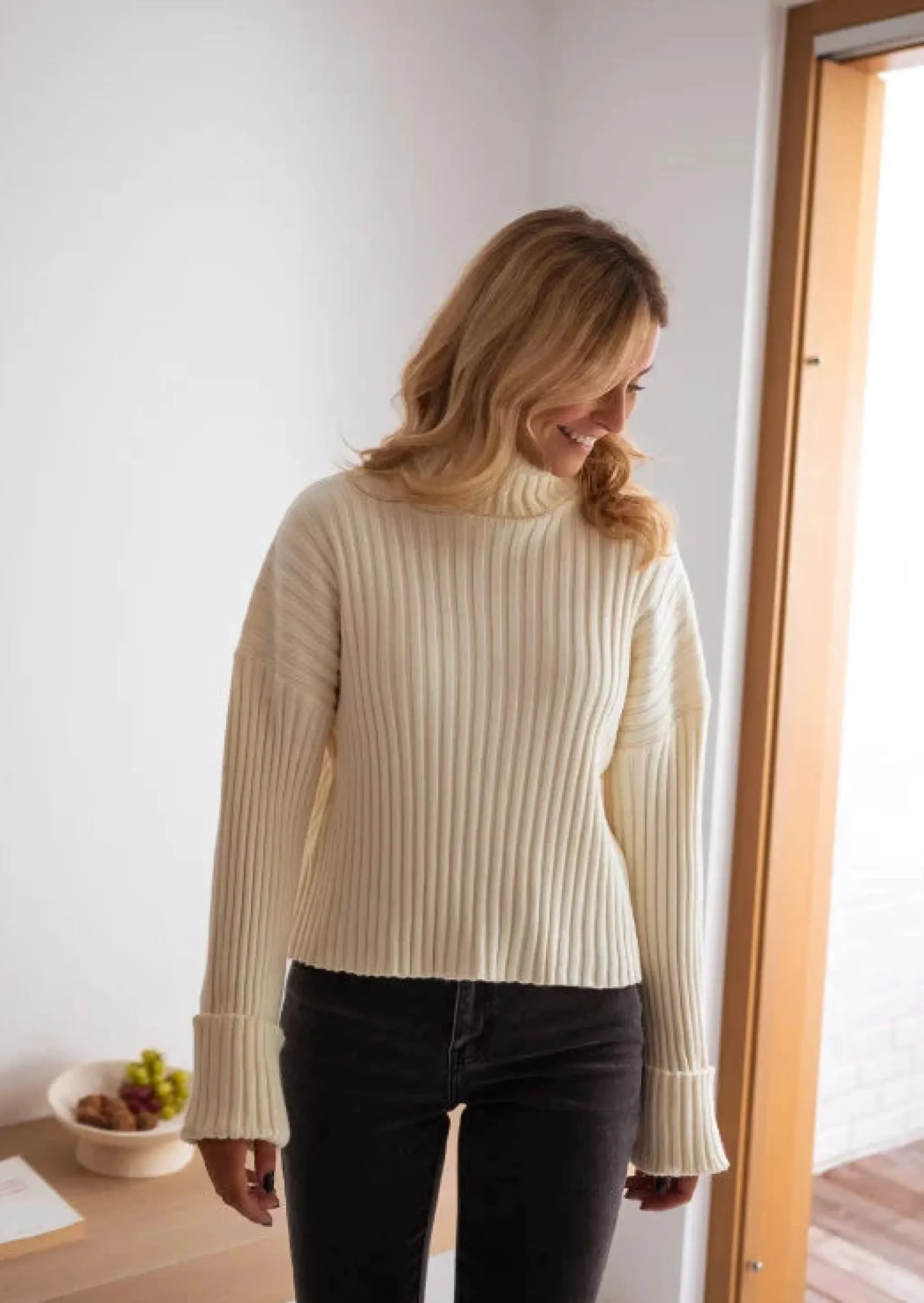 Best Pull Georgia Ecru - Col Roulé - DouxEasy Clothes Femme Pulls & Gilets