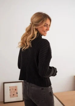 Discount Pull Georgia Noir - Col Roulé - DouxEasy Clothes Femme Pulls & Gilets
