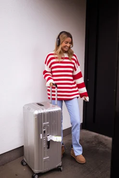 Cheap Pull Larry - Écru à lignes rougesEasy Clothes Femme Pulls & Gilets