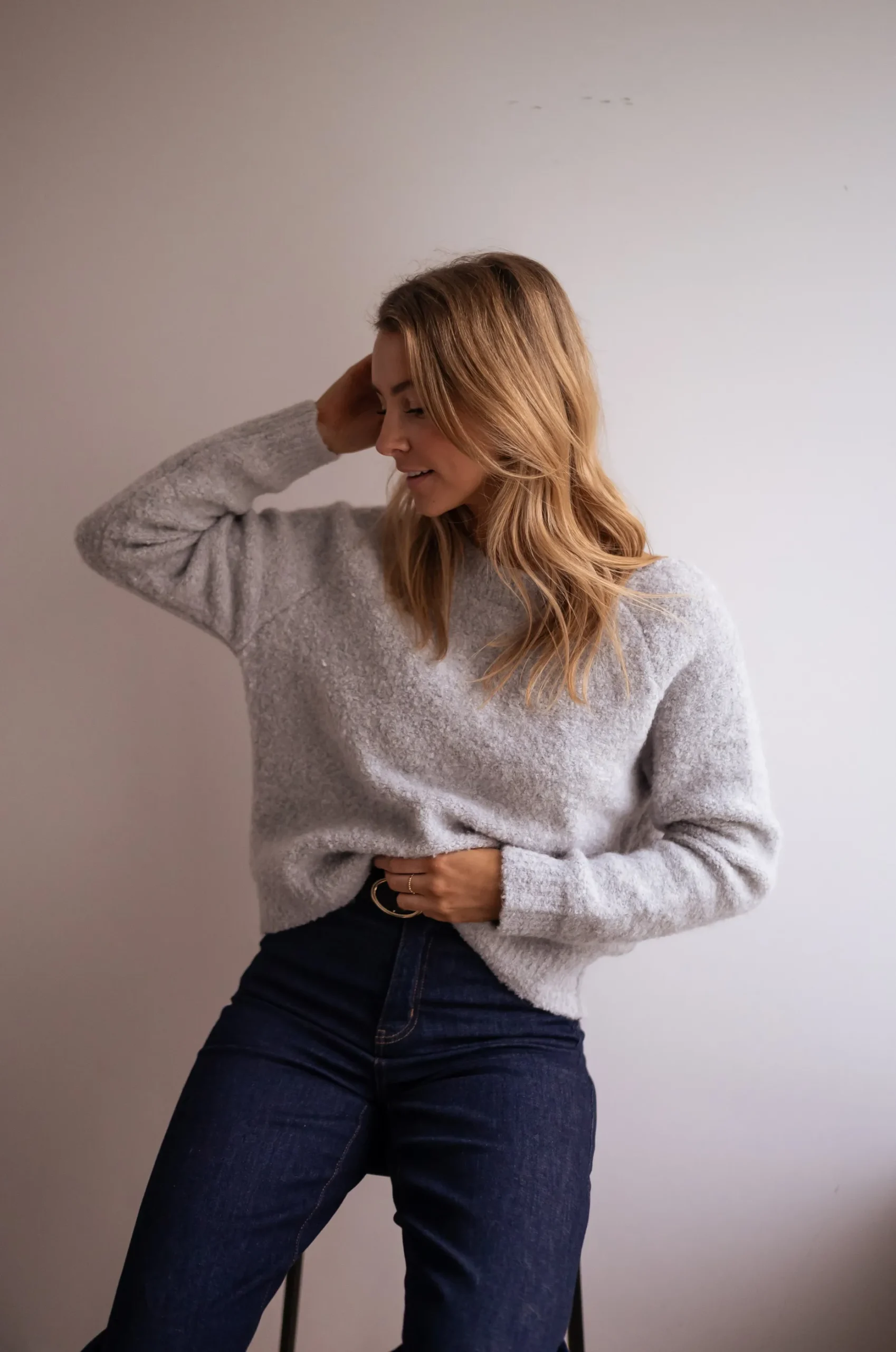 New Pull Laïs - Gris avec noeud noirEasy Clothes Femme Pulls & Gilets