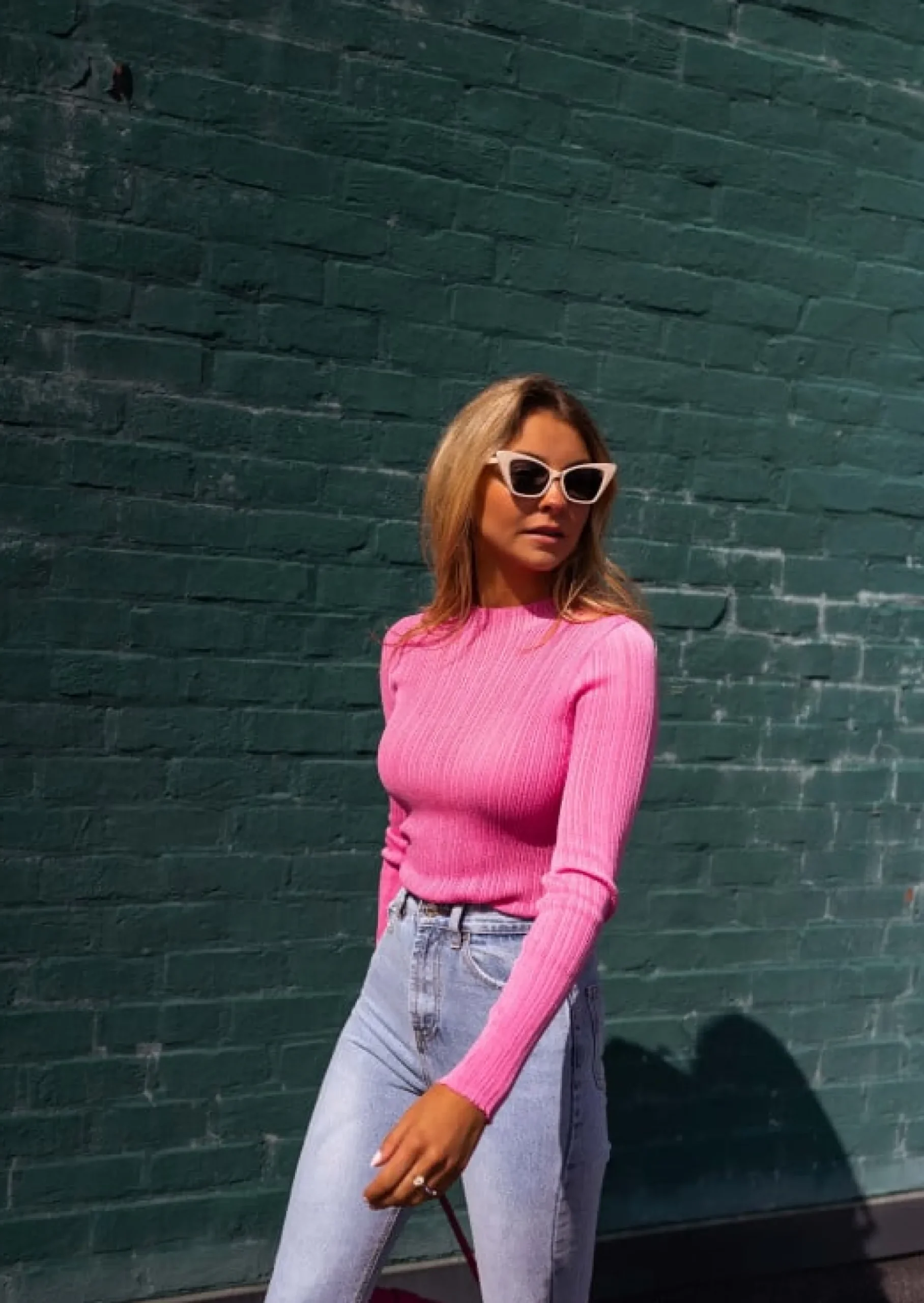 Clearance Pull Lucie rose en maille fine | Pull matière plissée | Prêt-à-porter en ligne | Easy Clothes Femme Pulls & Gilets