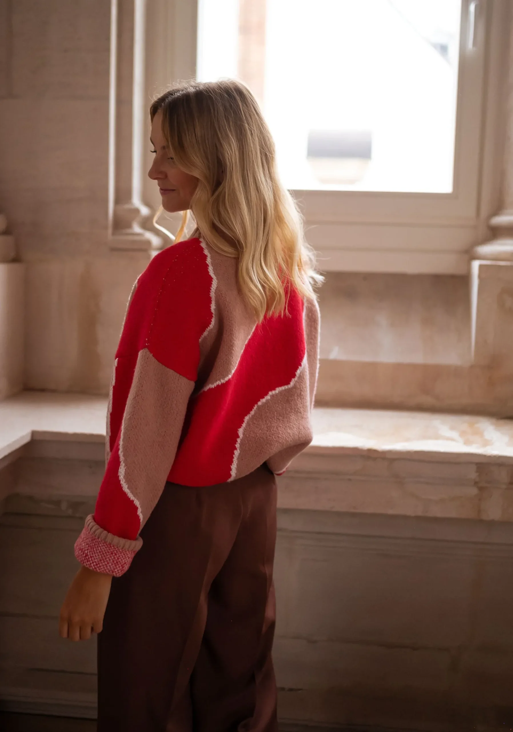 Online Pull Maleka - rouge et vieux roseEasy Clothes Femme Pulls & Gilets