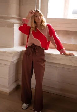 Online Pull Maleka - rouge et vieux roseEasy Clothes Femme Pulls & Gilets