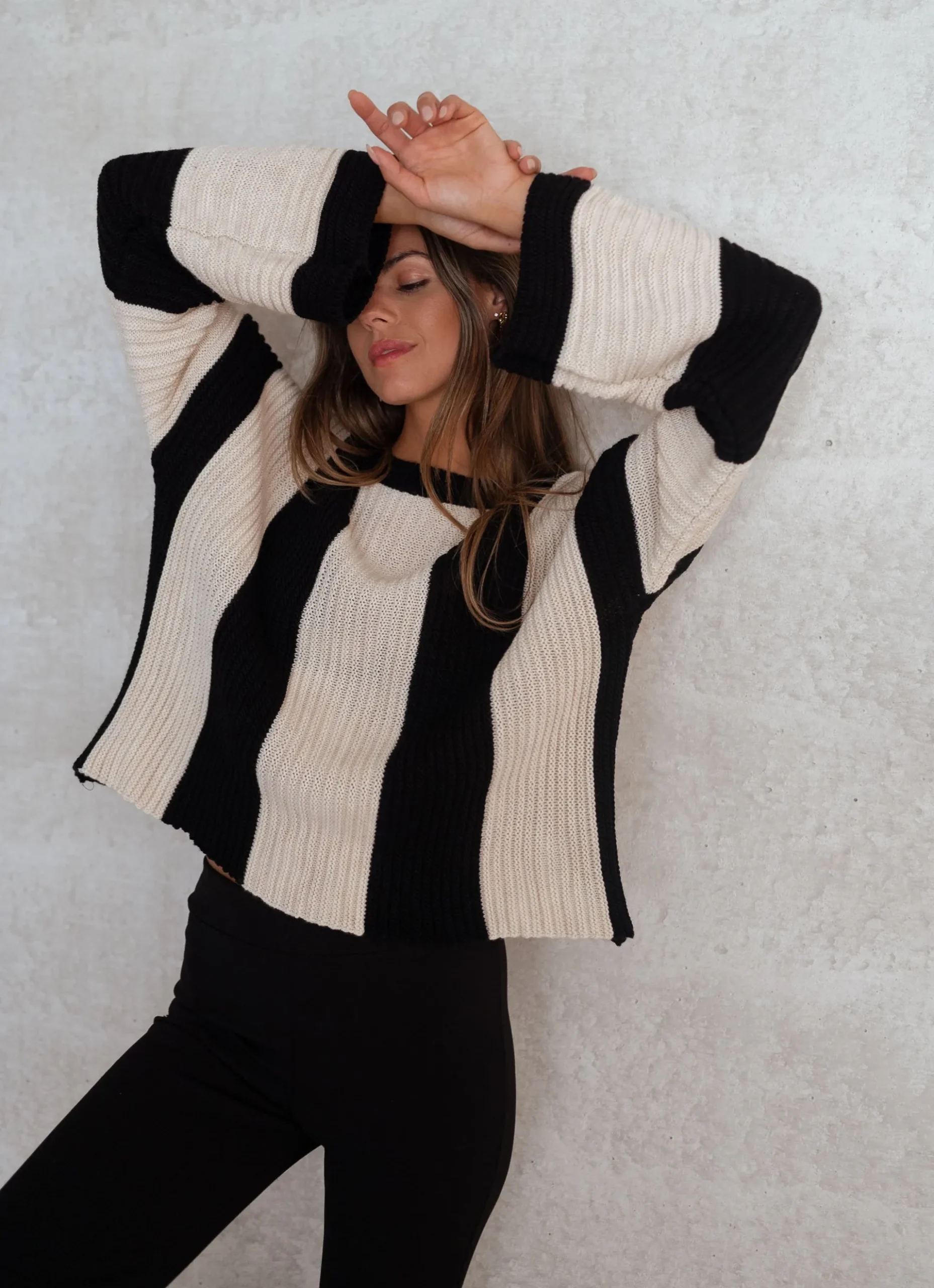 Store Pull Masson - écru et noirEasy Clothes Femme Pulls & Gilets