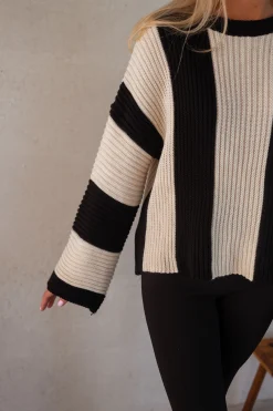 Store Pull Masson - écru et noirEasy Clothes Femme Pulls & Gilets