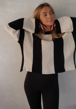 Store Pull Masson - écru et noirEasy Clothes Femme Pulls & Gilets