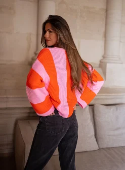 New Pull Masson - rose et orangeEasy Clothes Femme Pulls & Gilets