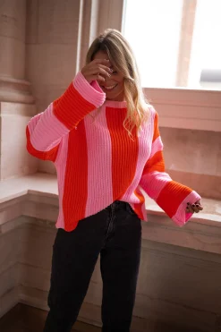 New Pull Masson - rose et orangeEasy Clothes Femme Pulls & Gilets