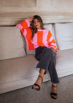 New Pull Masson - rose et orangeEasy Clothes Femme Pulls & Gilets