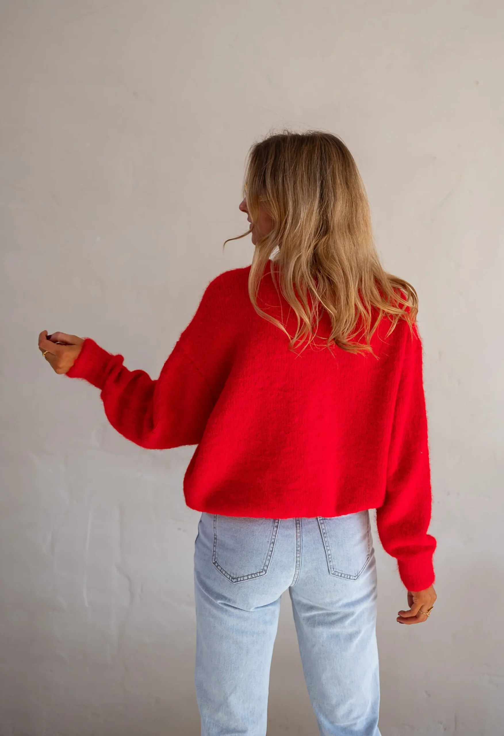 Sale Pull Melania - Rouge Vif - Col RondEasy Clothes Femme Pulls & Gilets