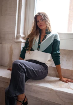 Flash Sale Pull Neve - vert et écruEasy Clothes Femme Pulls & Gilets