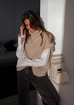 Discount Pull Noa - beige manches courtesEasy Clothes Femme Pulls & Gilets