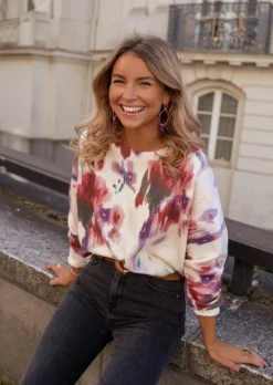 Shop Pull Novy Bordeaux - Motifs - Vêtements Easy Clothes Femme Pulls & Gilets