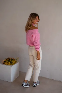 Flash Sale Pull Piper - Rose - Col Croisé & DécoupéEasy Clothes Femme Pulls & Gilets