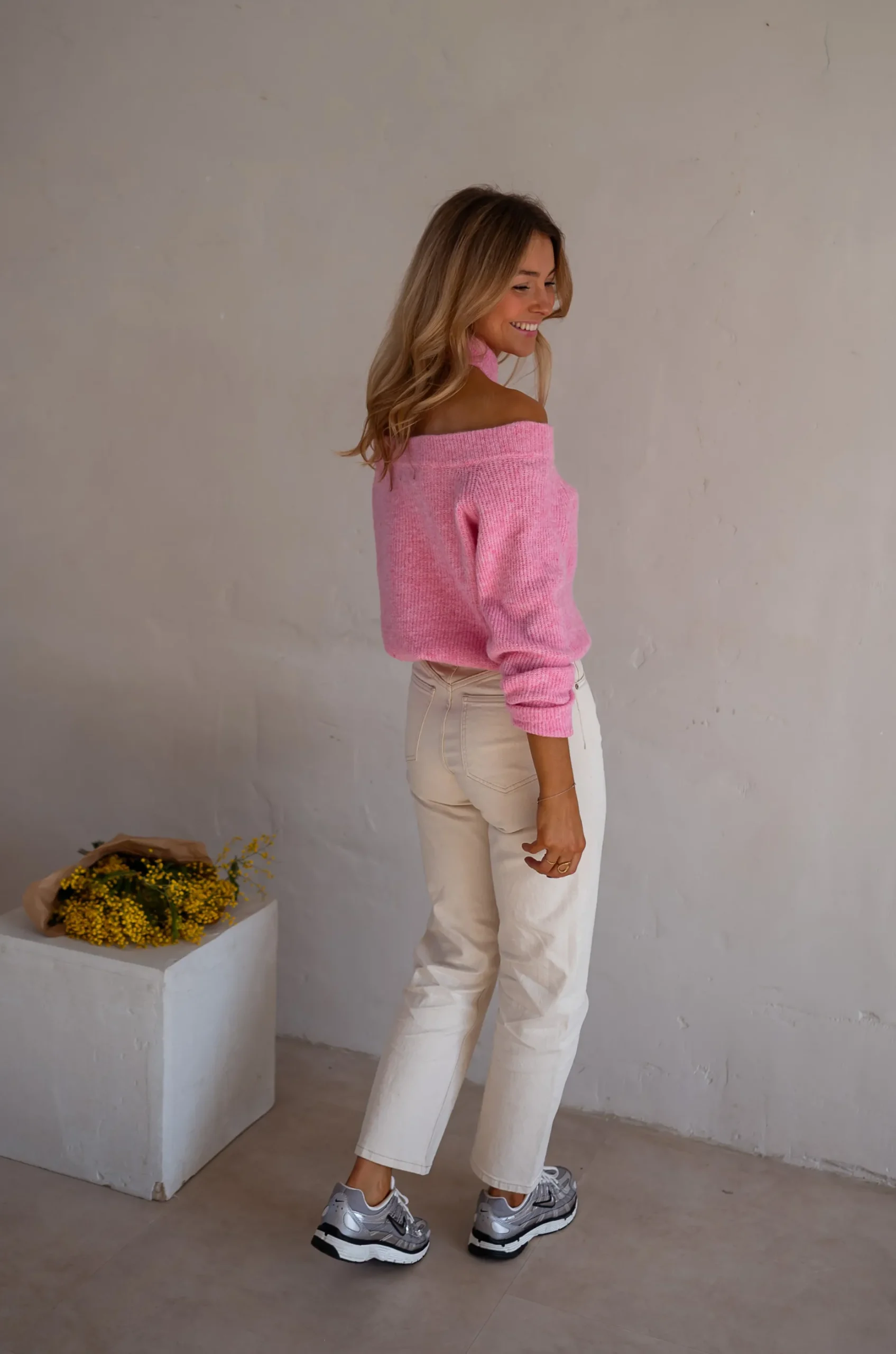 Flash Sale Pull Piper - Rose - Col Croisé & DécoupéEasy Clothes Femme Pulls & Gilets