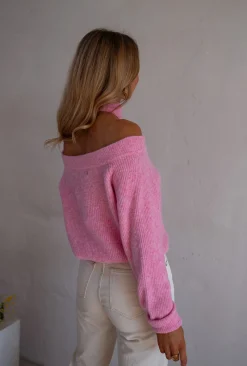 Flash Sale Pull Piper - Rose - Col Croisé & DécoupéEasy Clothes Femme Pulls & Gilets