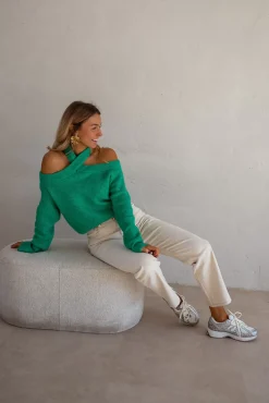 Cheap Pull Piper - Vert - Col Croisé & DécoupéEasy Clothes Femme Pulls & Gilets