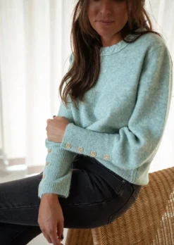 Store Pull Rubens Vert d'Eau - Doux - Taille Unique - Easy Clothes Femme Pulls & Gilets