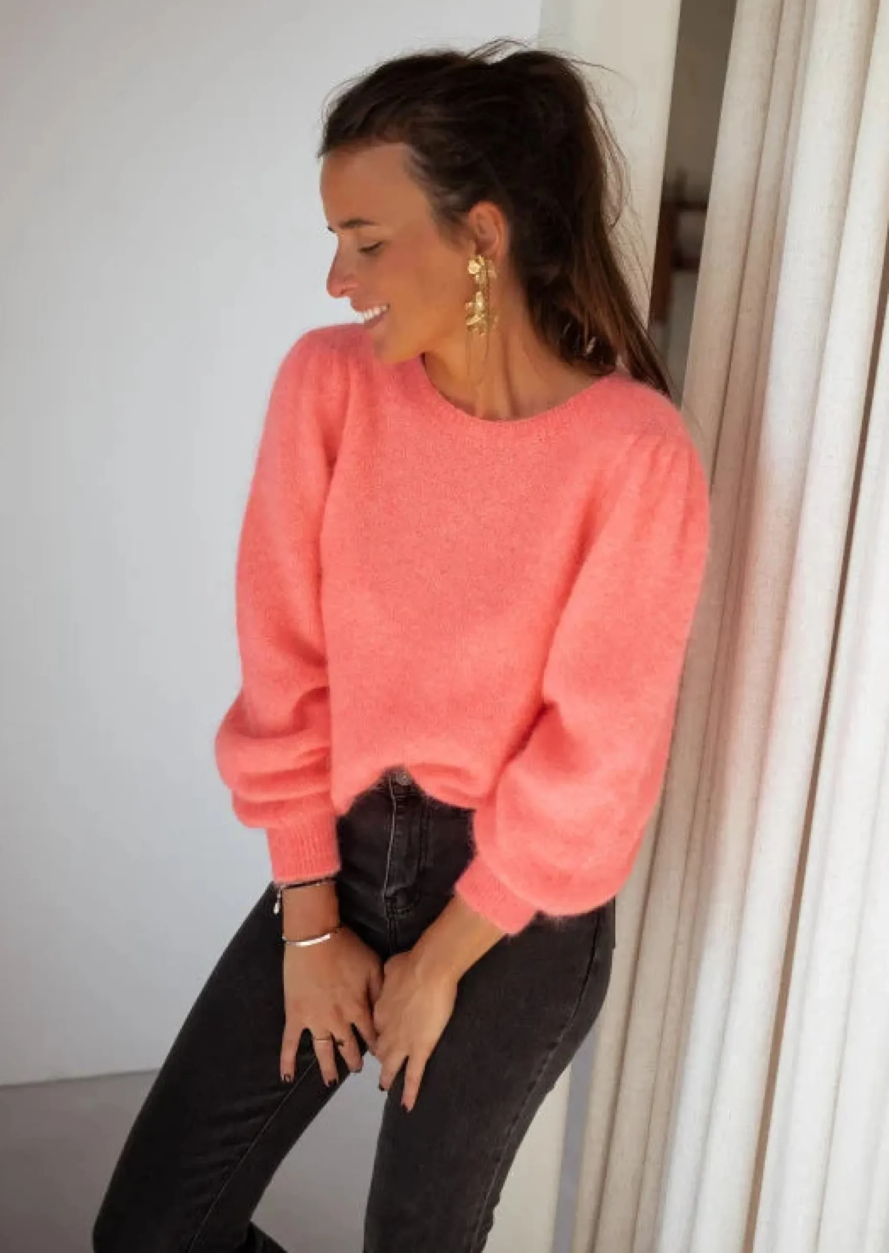 Cheap Pull Sofia Corail - Made In Italy - Taille UniqueEasy Clothes Femme Pulls & Gilets