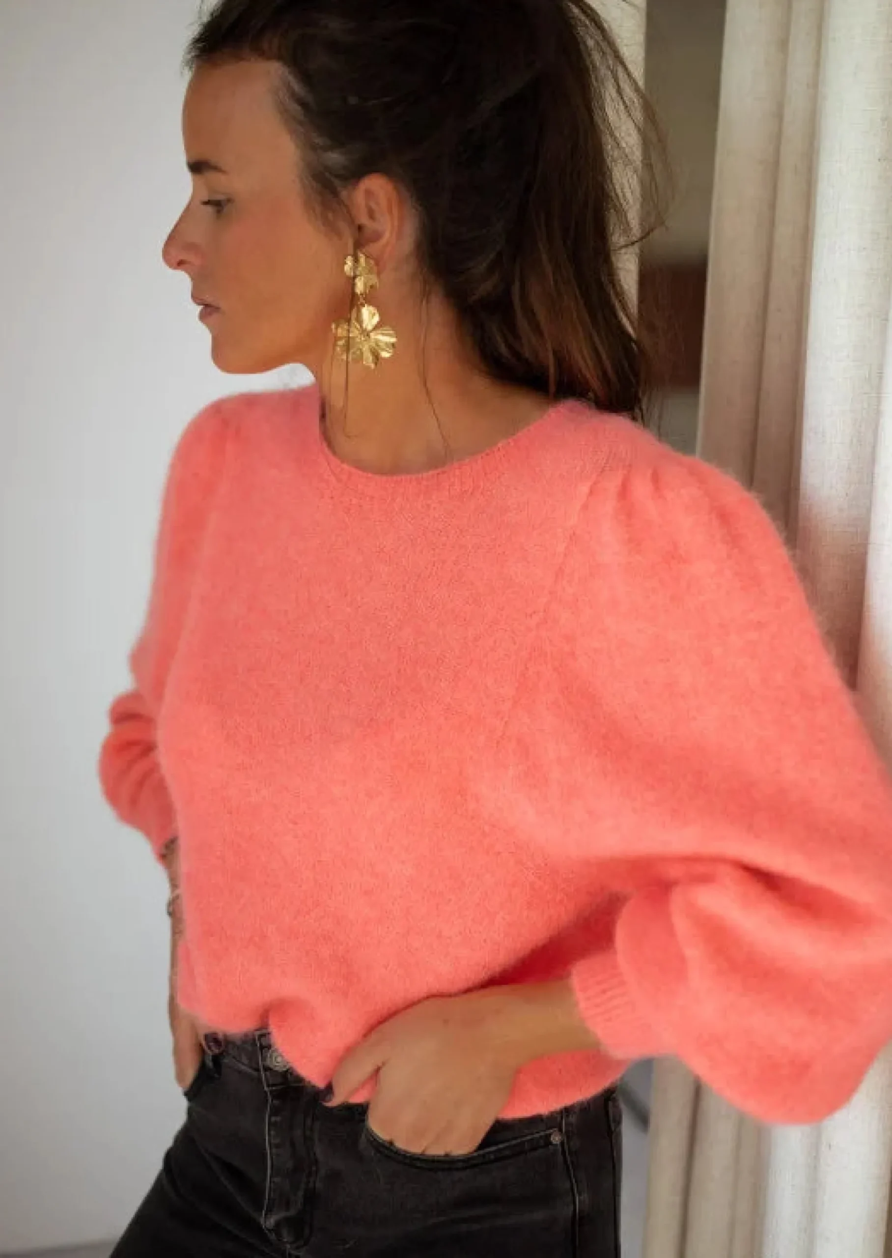 Cheap Pull Sofia Corail - Made In Italy - Taille UniqueEasy Clothes Femme Pulls & Gilets