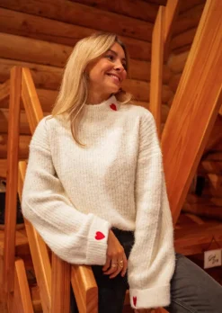 Best Pull Soline - Écru - Avec CoeursEasy Clothes Femme Pulls & Gilets