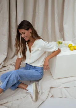 Online Pull Sophie - à manches courtes écruEasy Clothes Femme Pulls & Gilets