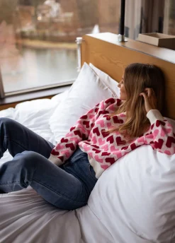 Sale Pull Swan - À coeurs roses et rougesEasy Clothes Femme Pulls & Gilets