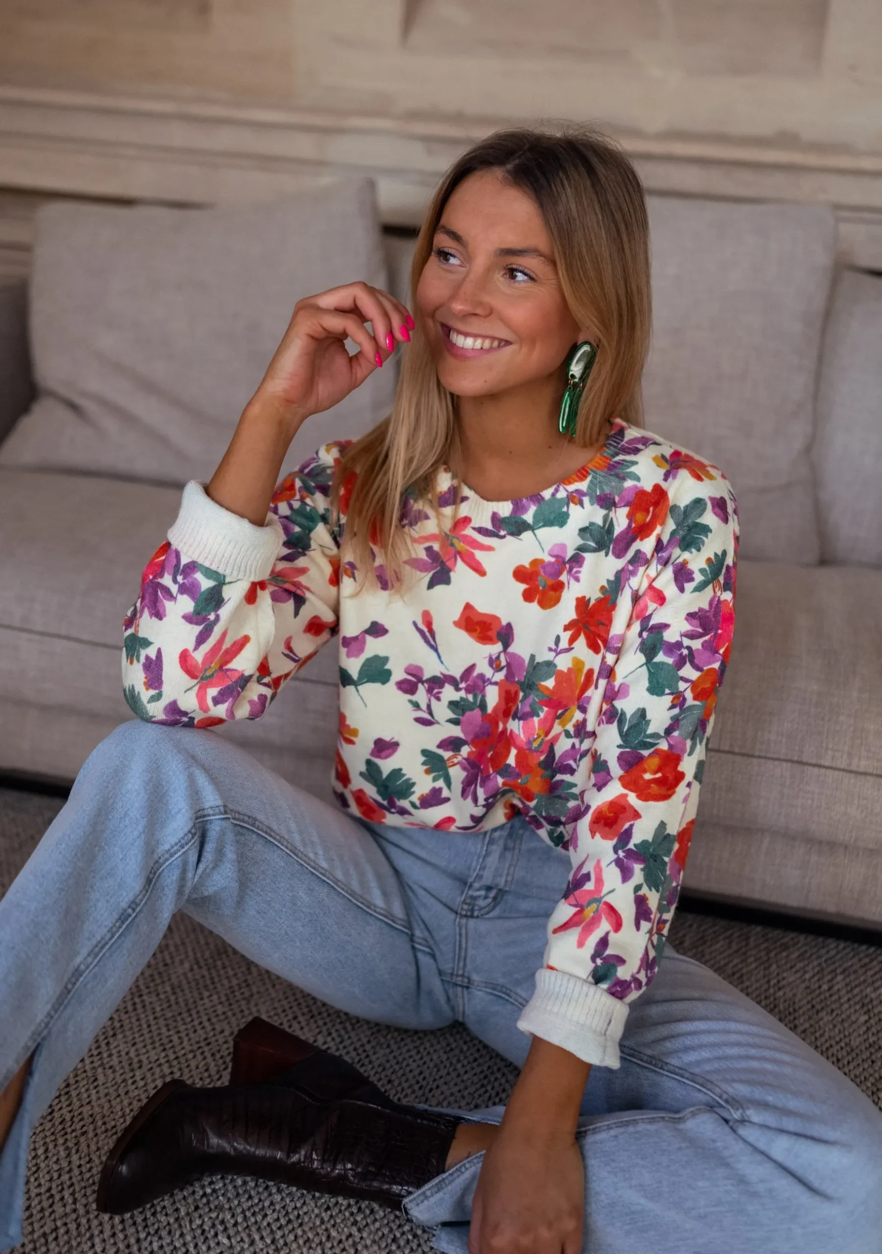 Outlet Pull Weston - à fleursEasy Clothes Femme Pulls & Gilets