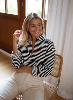 New Pull Yvette ligné - noir et écruEasy Clothes Femme Pulls & Gilets