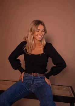 Discount Pull Zayn Noir - Décolleté Carré - Matière DouceEasy Clothes Femme Pulls & Gilets