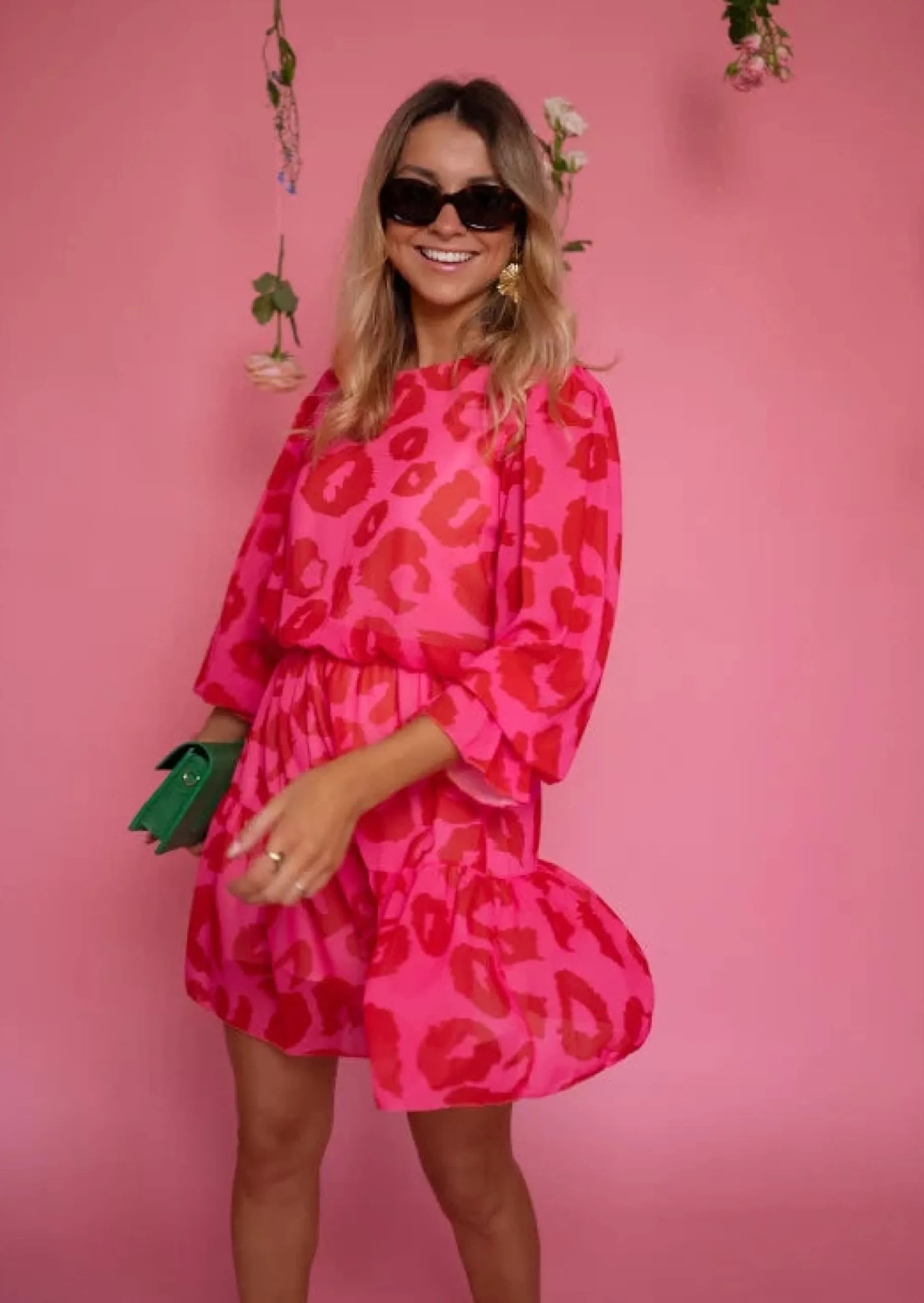 Sale Robe Aelis | Motifs Roses & Rouges | Vêtements Tendances FemmeEasy Clothes Femme Robes