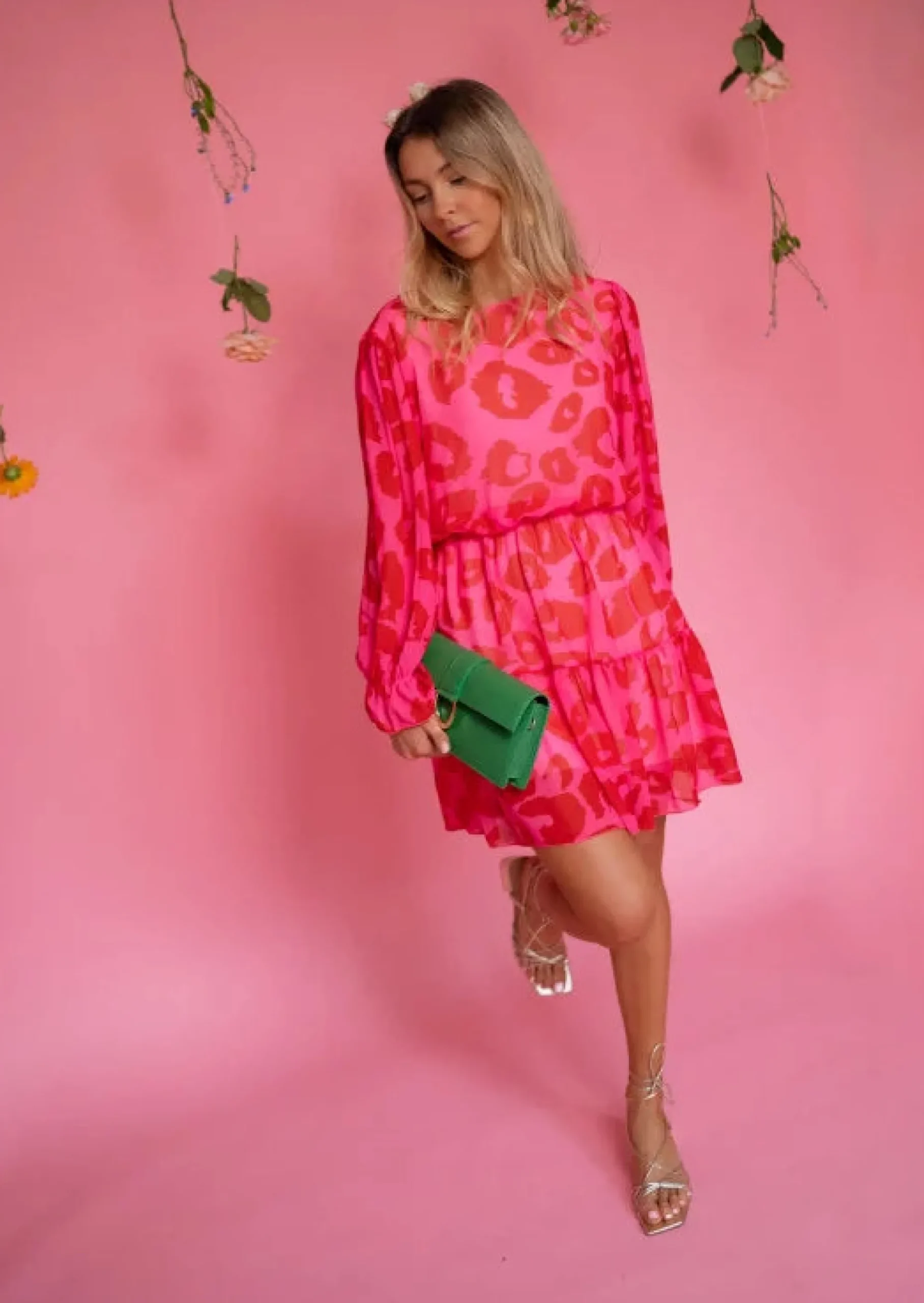 Sale Robe Aelis | Motifs Roses & Rouges | Vêtements Tendances FemmeEasy Clothes Femme Robes