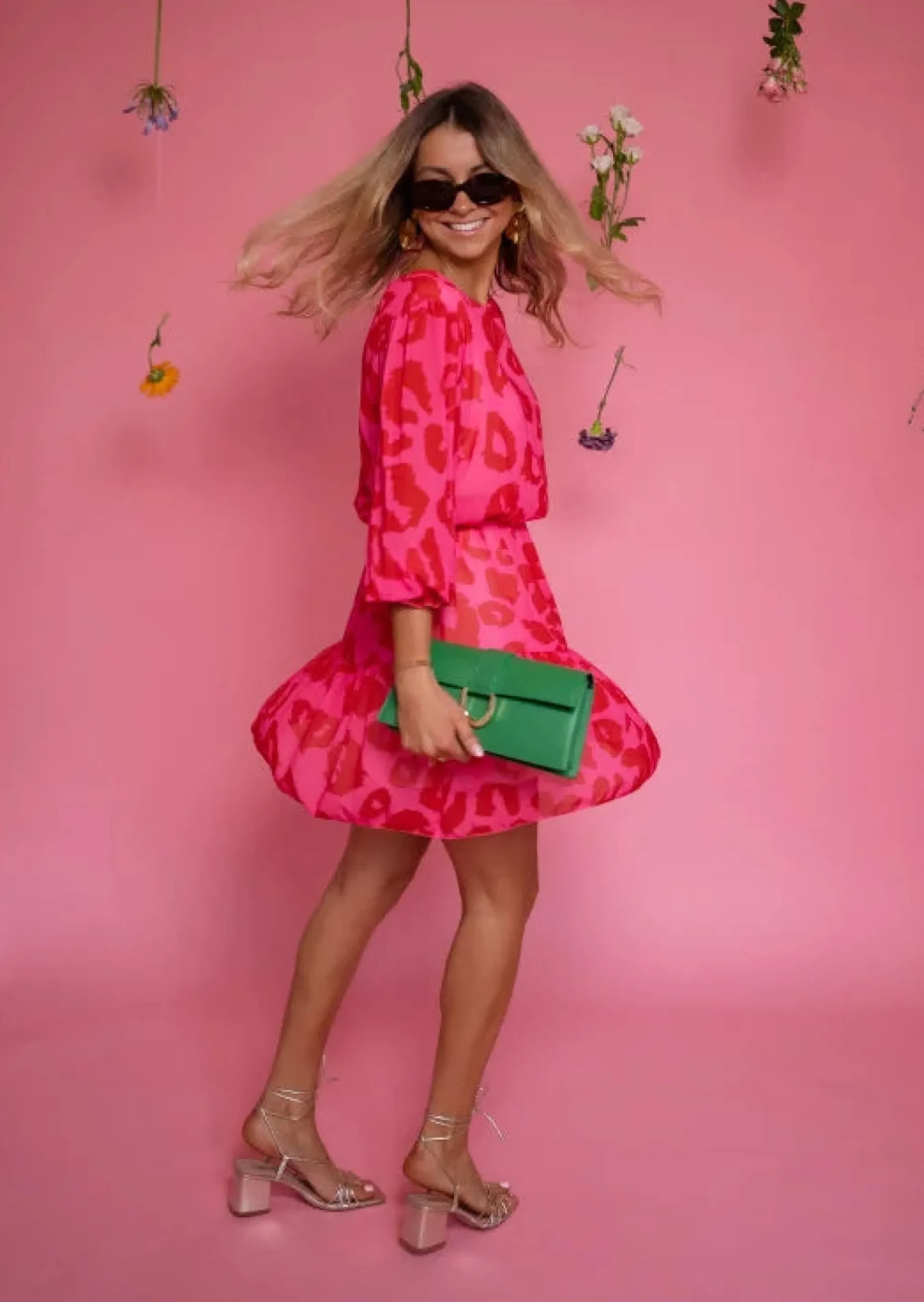 Sale Robe Aelis | Motifs Roses & Rouges | Vêtements Tendances FemmeEasy Clothes Femme Robes