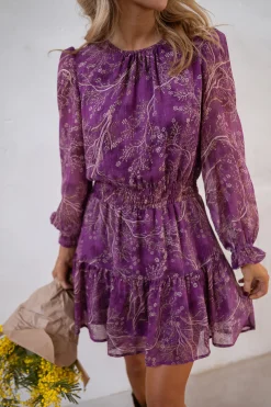 Best Robe Agnes - Mauve - Elastique - FluideEasy Clothes Femme Robes