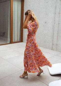 Cheap Robe Asma - orange à fleursEasy Clothes Femme Robes