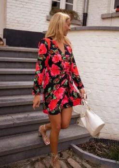 Outlet Robe Belga - À Fleurs - Epaulettes - Col VEasy Clothes Femme Robes