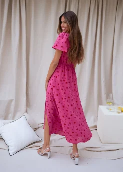 Best Sale Robe Besma - framboise à motifsEasy Clothes Femme Robes