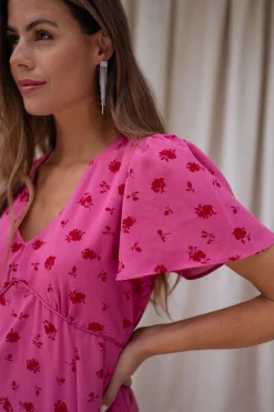 Best Sale Robe Besma - framboise à motifsEasy Clothes Femme Robes