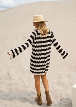 Best Robe Clarence - Noire & Écrue - Crochet - Made In ItalyEasy Clothes Femme Robes