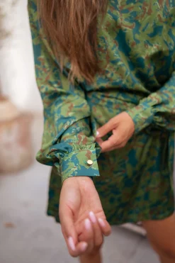 Fashion Robe Dalmi CREATION - kaki à motifsEasy Clothes Femme Robes